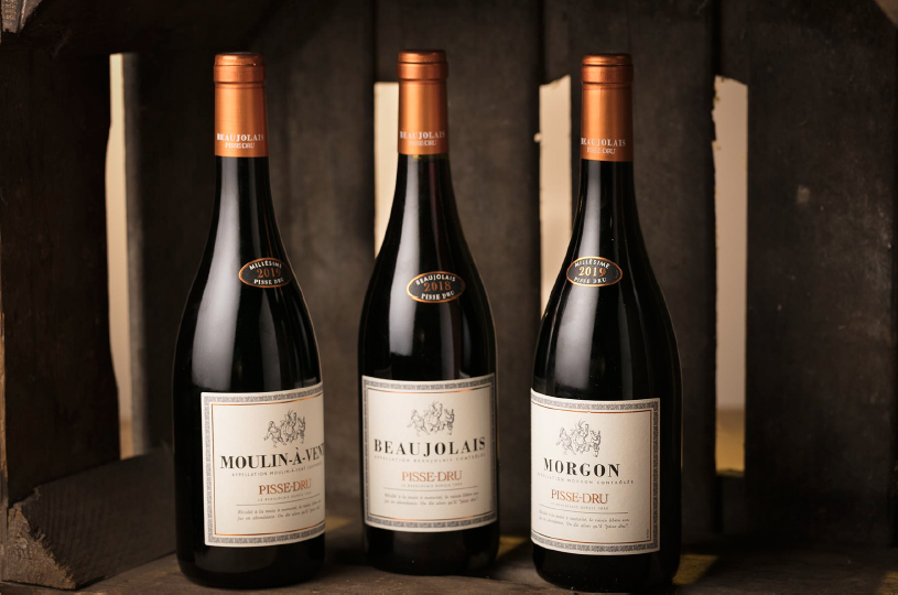 La collection de vins rouges Beaujolais Pisse-Dru